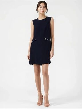 KAREN MILLEN Navy Shift Dress, Size 10
